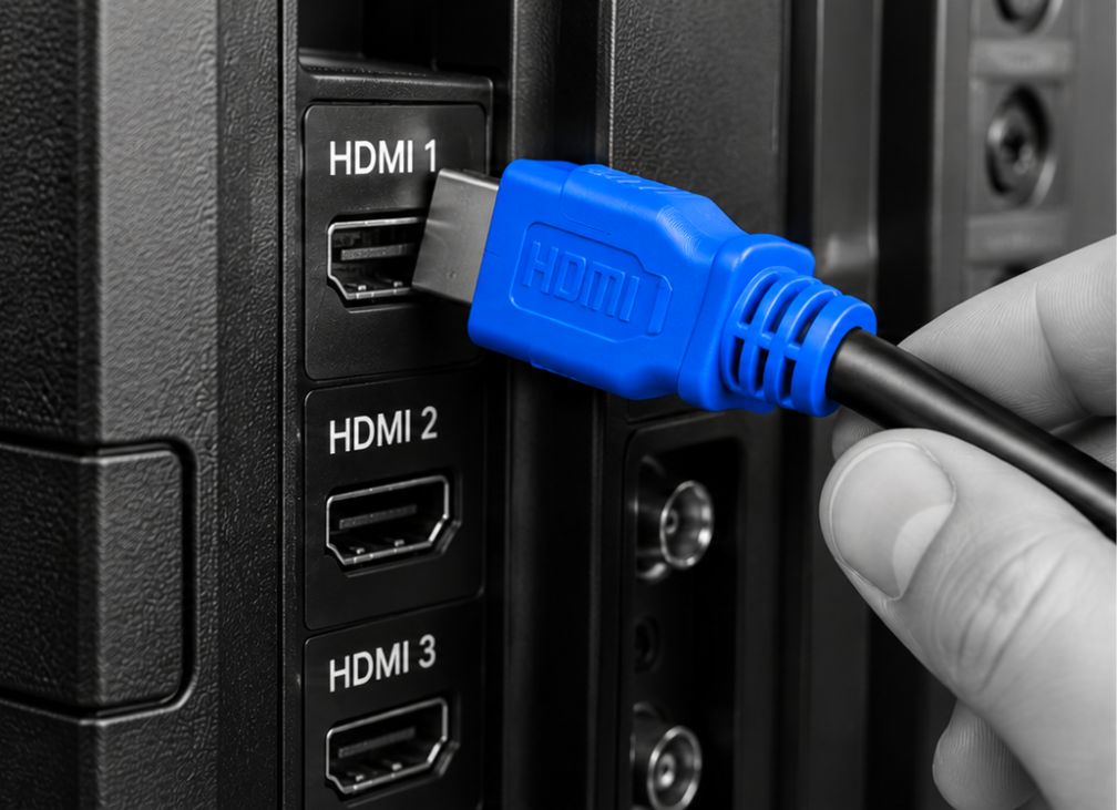 Branchement d'un câble HDMI