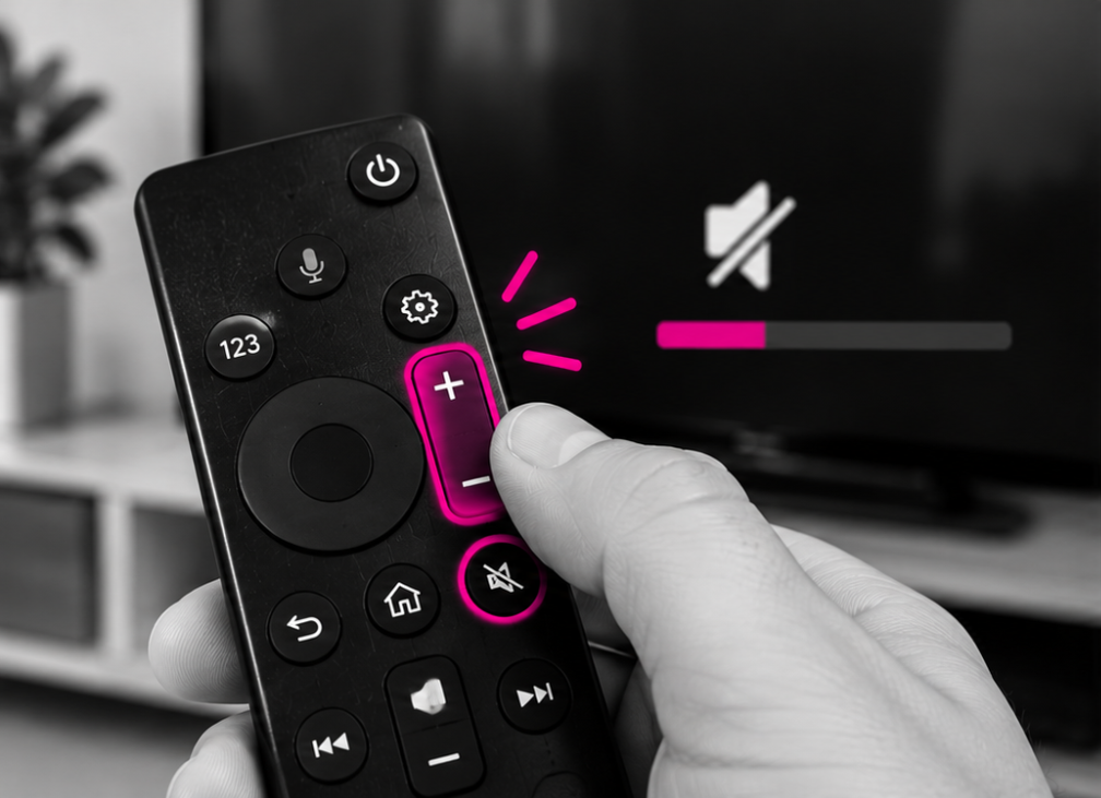 Réglage du volume d'une télévision